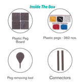 Funskool Peg Pixels-Vehicles, Educational,360 Pegs in 8 Colours,Puzzle with 5 Designs DIY,for 5 Year Old Kids and Above